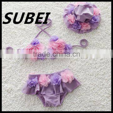 2016 New Korean Children Swimwear Girls Swimwear Bikini Swimsuit Baby Baby With a Waterproof Cap photo-5
