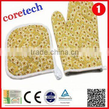 Hot Sale Printed Long Double Oven Mitt Gloves Factory photo-3