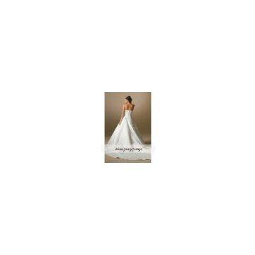 China White Embroidered Beading Wedding Dress photo-2