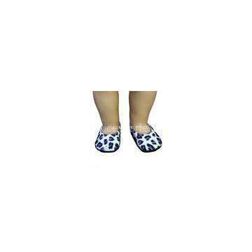 Purple And White Leopard Doll Shoes , 18 inch Doll Shoes Safety Material