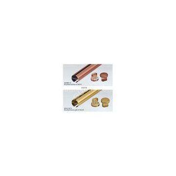 Short Curtain Poles Extruded Aluminium Tube With Fuchsia / Gold Brushed Aluminum Material