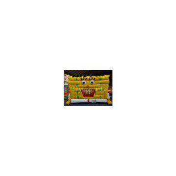 PVC Fireproof Commercial Inflatable Spongbob Bouncers For Kids Jumping Bounce Houses