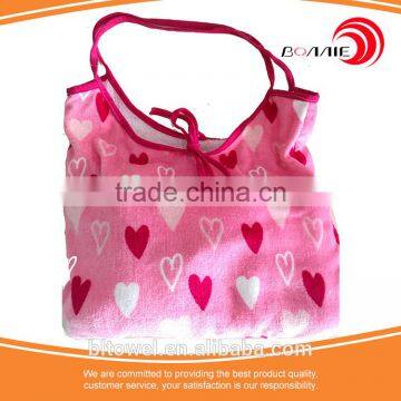 Cotton velour reactive printing design beach towel bag and set