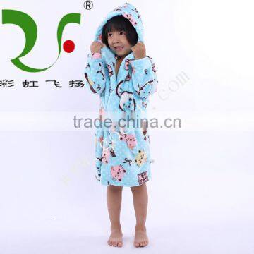 cartoon animals hooded bath robe for kids