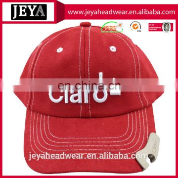 Cusotm Embossed beer opener baseball cap Multi-functional Caps letters embroiderd baseball cap