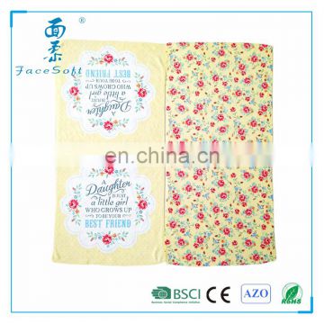 China suppliers cheap bulk promotional suede microfiber printed tea towel