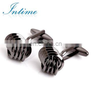 High Quality Gun Black Metal Knot Cufflinks