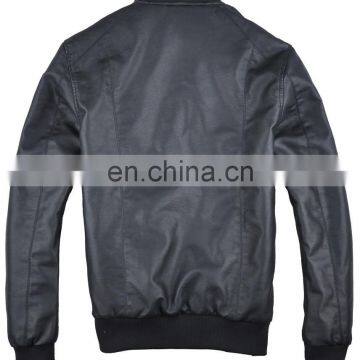 Latest Spring Thin Padded Handsome PU Leather Men Baseball Jacket photo-2