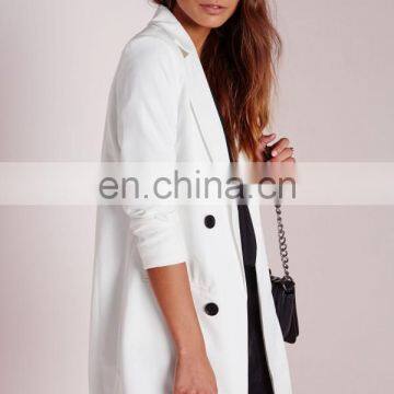 2016 Latest White Long Sleeve Fashion Ladies Blazer Designs photo-3
