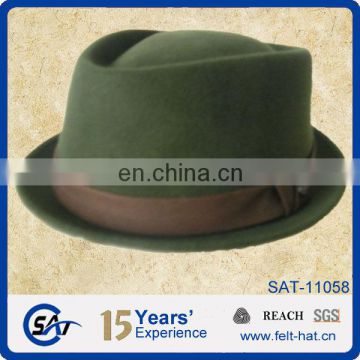 100% wool felt stingy hat, trilby hat, homburg