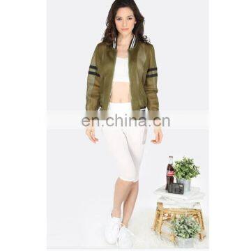 Fashion Stripe Collar Varsity Bomber Jacket Wholesale photo-5