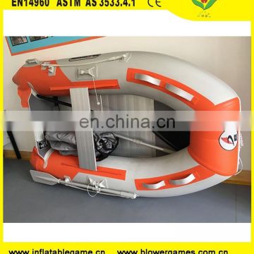 In stock 2.3m Aluminum PVC 1-2 persons motor rowing inflatable boat