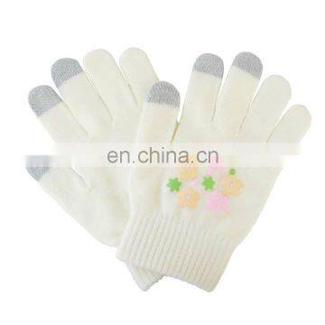 plain white screen touch gloves