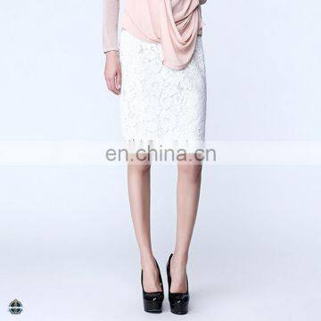 T-SK527 China Factory Wholesale Women Office White Lace Skirt