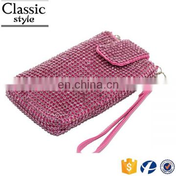 CR europe tast passed diamond surface long snake chian rectangle shaped pink color new fancy cell phone neck hanging bag