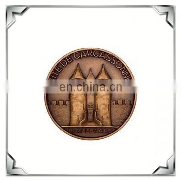 custom metal embossing souvenir coin,bronze plated funny coins