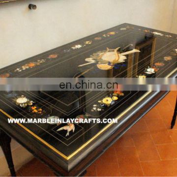 Marble Inlay Tables, Stone Inlay Table, Gorgeous Black Inlay Tables