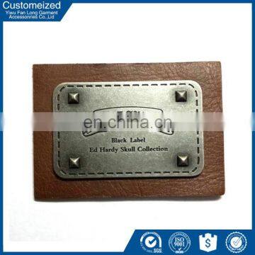 China Supplier Custom Metal Leather Labels Leather Patches