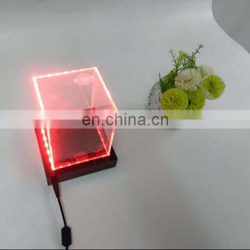 custom acrylic clear plexiglass led display box with LED light