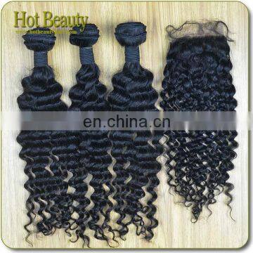 No Synthetic Malaysian Human Hair Bundles Deep Curly Made In China