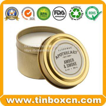 Round Metal Gift Box Candle Tin photo-5