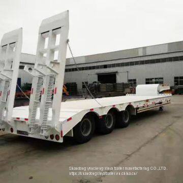 Made in China Gooseneck Low Platform Semi Low Flatbed Trailer Lowbed Truck Trailer for Sale