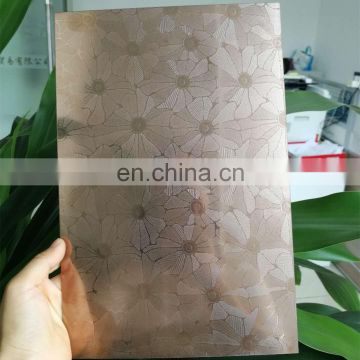 Gold hairline color stainless steel art etch sheets in different metal colors