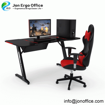 Ergonomic Gaming Desk w/ RGB Light Gaming Workstation Desk