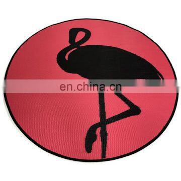 Flamingo 7x7' Round Beach Mat Reversible Polypropylene Outdoor Rug Patio Picnic Mats photo-3