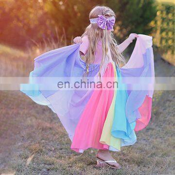 2020 Summer Girls Rainbow Dress Wholesale Children's Clothing