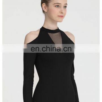 High Quality Long Sleeve Elegant Dance Leotards With Shoulder Cut Outs Women's Bodysuit photo-2
