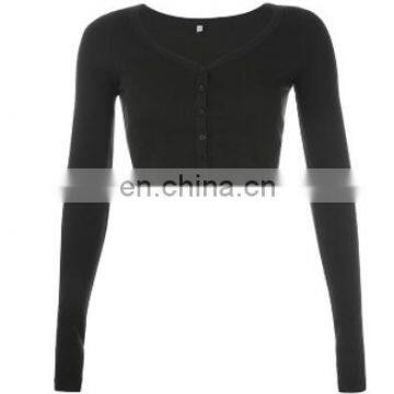 Ladies T shirt Wholesale 2020 INS Hot Summer Women Long Sleeve Blank Plain Crop Top