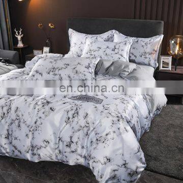 2020 New Design Reactive Printing Washed Silk Polyester Cooling Material Floral 4 Pcs Comforter Bed Linen Bedding Set for Summer photo-2