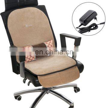 Soft Comfort Adjustable Temperature Electric Heating Home Office Chair Seat And Back Support Cushion With Hi-Low Heating Switch photo-4