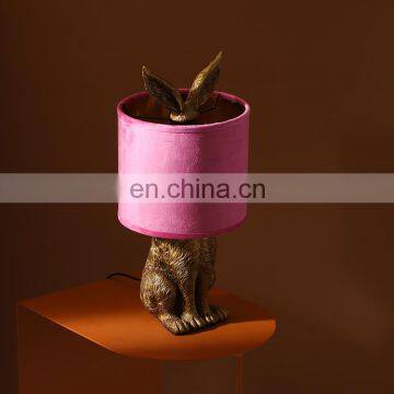 China Wholesale Indoor Lighting Rabbit Animal Shape Modern Resin Lamps for Desk Table Decoration photo-4