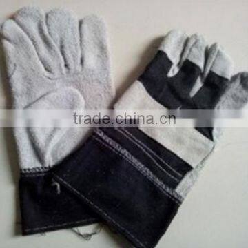 cow boy cow split leather glove, cow split palm