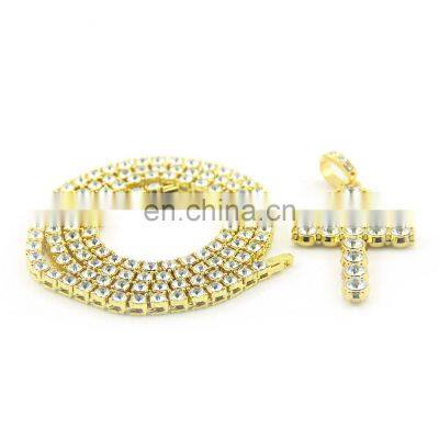 Hips Hop Hip-hop Multilayer Crucifix Clear Christ Cross Pendant Necklace photo-3