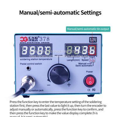 CXG 378 80W Automatic Solder Machine/feed Tin Machine/Soldering Stations Set/internal Continuous Welding Soldering Iron photo-2