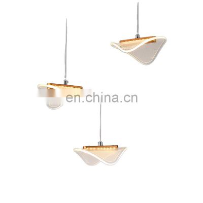 Modern LED Light Guide Plate Chandelier Acrylic Transparent Decorative Hanging Wire Pendant Lamp