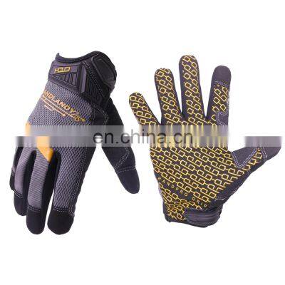 HANDLANDY Dexterity Flexible Silicone Coating Anti Slip Safety Hand Gloves Utility Touch Screen Gloves Cycles For Men