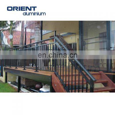 Direct factory balcony and stair handrail aluminium stair railing wood with various designs shipped to US Canada market