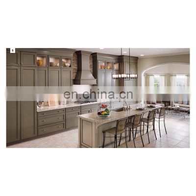 Modular luxury cabinet furniture solid wood painted kitchen cabinet