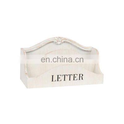 K&B white luxury wood wall letter holder two slots letter keys magazine storage holder