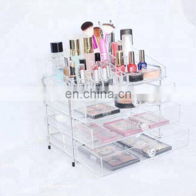 Acrylic makeup drawer metal frame large acrylic makeup organizer with drawers