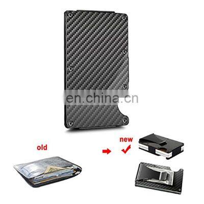 Aluminum Carbon Fiber Wallet RFID Blocking Credit Card Holder With Money Clip photo-3