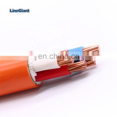 Fire Rated Black White Orange Circular PVC Insulated Electric Copper 0.6/1KV Low Voltage Power Cable