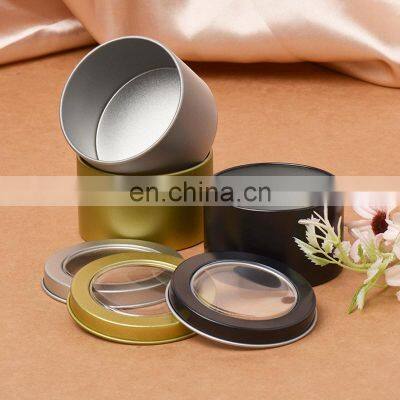 Amazon Hot Selling Eco Friendly Soy Wax Rose Gold Black Empty Round Candle Tins With Lid Metal Container Candle Tin