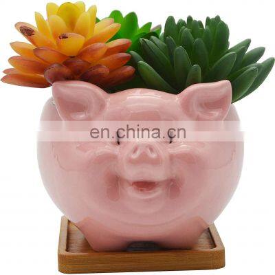Cheap Silicone Biodegradable Railing Head Pots Animal Artificial Flowers Decoration Ceramic Flower Pot