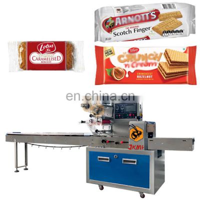 JKMF Full Automatic Small Biscuit Horizontal Packaging Machine Sandwich Biscuits Pillow Wafer Biscuit Flow Packing Machine