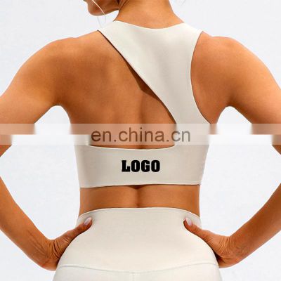 Tiktok Hot Sexy High Neck Shockproof Sports Yoga Bra Girls Gym Fitness Wear Bra Top Custom Logo Clothes For Women